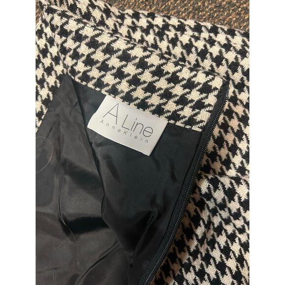 Vintage A LINE Anne Klein Black and White Pattern Skirt Size 6 - Picture 4 of 5